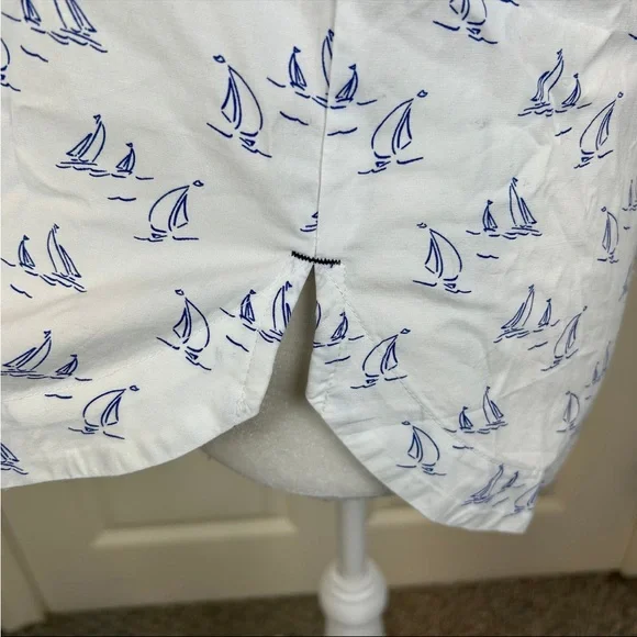 Vineyard Vines Sailboat Shirt Half-Button Short Sleeve - Size 6 - Picture 6 of 10